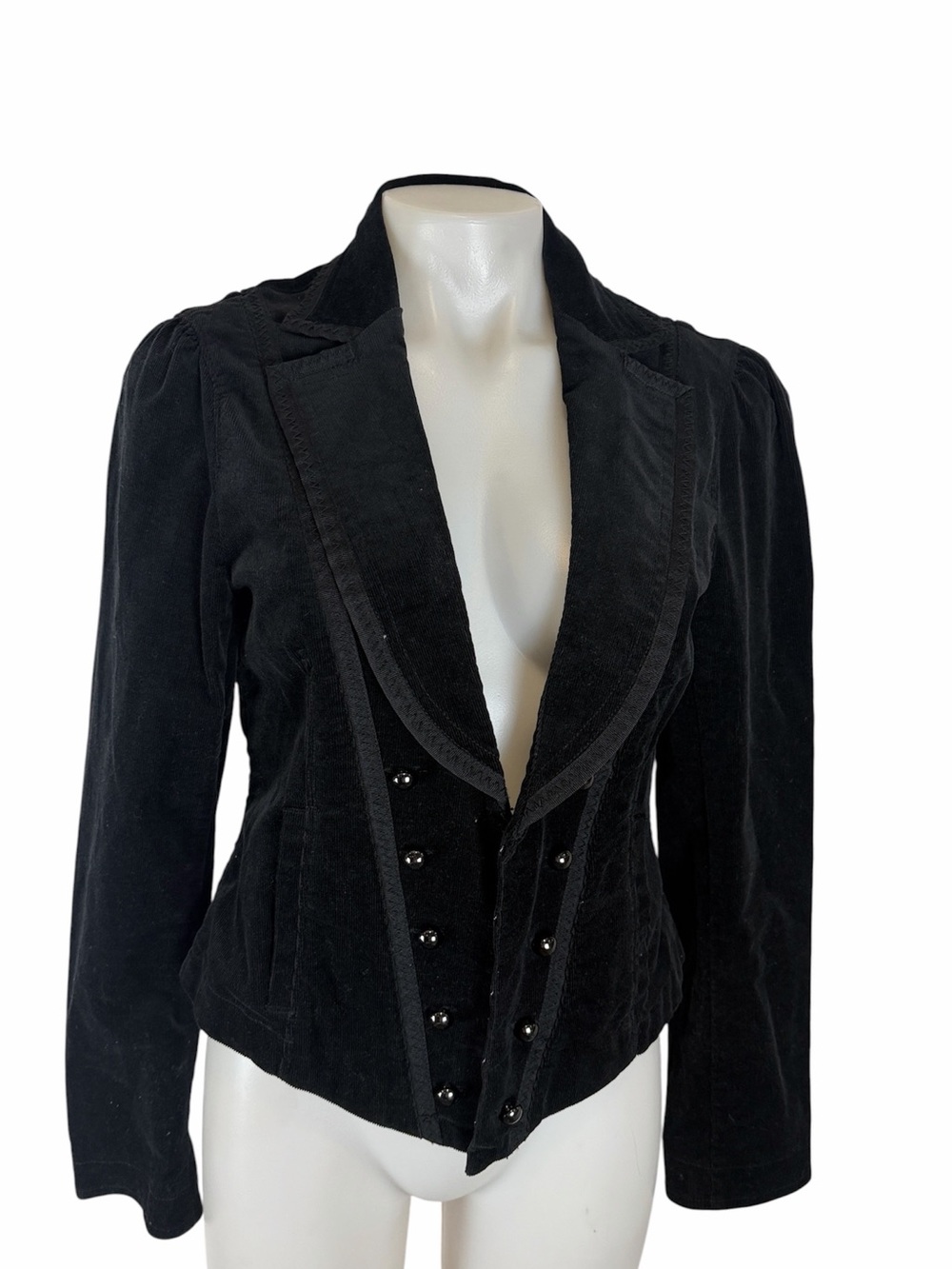 White House Black Market black corduroy open front lace up back blazer size 8